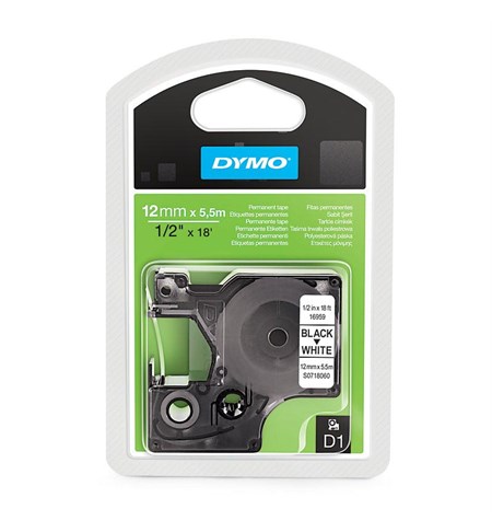 S0718060 - Dymo D1 Permanent Polyester Tape (12mm)