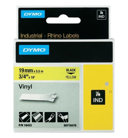 S0718470 - RHINO 19mm x 217 Yellow Vinyl Thermal Label