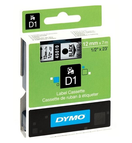 S0720500 - Dymo Tape (Black on Transparent, 12mm)