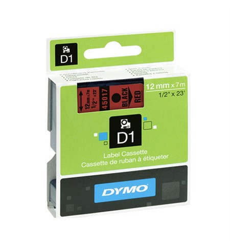 S0720570 - Dymo Tape (Black on Red, 12mm)