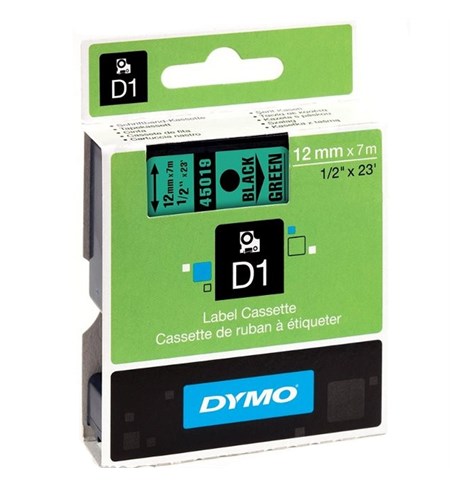 S0720590 - Dymo Tape (Black on Green, 12mm)