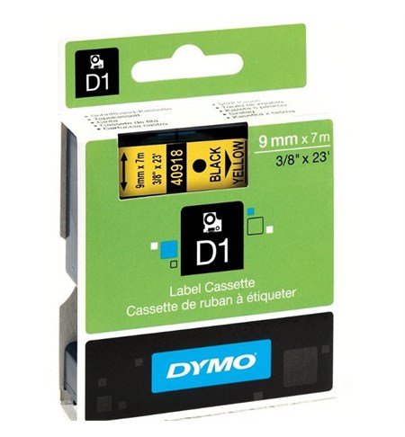 S0720730 - Dymo Tape (Black on Yellow, 9mm)