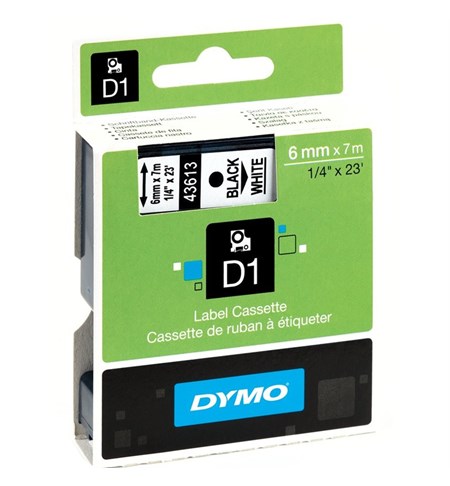 S0720780 - Dymo Tape (Black on White, 6mm)
