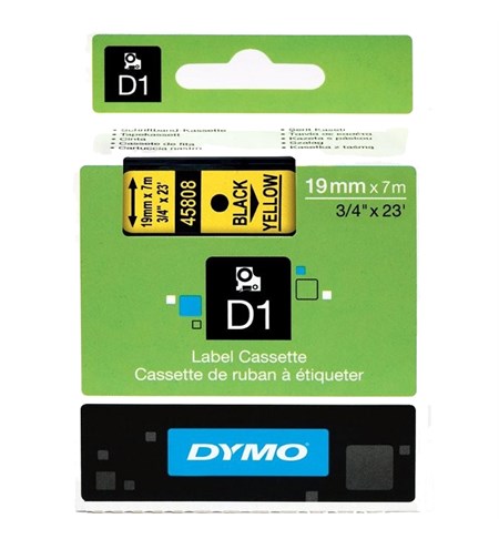 S0720880 - Dymo Tape (Black on Yellow 19mm)