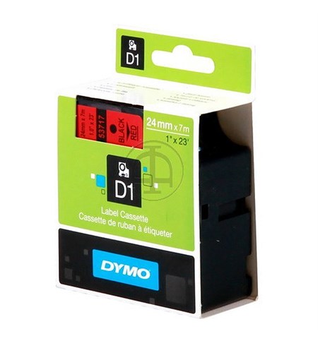 S0720970 - Dymo Tape (Black on Red, 24mm)
