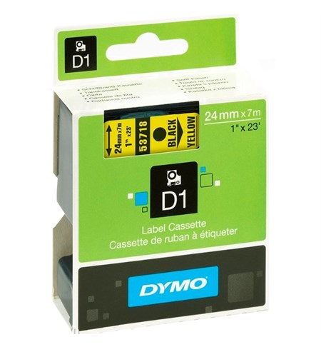S0720980 - Dymo Tape (Black on Yellow, 24mm)