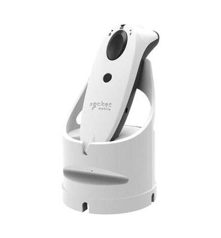 SocketScan S730 Handheld Barcode Reader 1D Laser, White with White Charging Dock