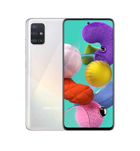 Galaxy A51 - 6.5 inch Super AMOLED display, Android 10, 4G, USB-C, 4000mAh battery, Prism Crush White