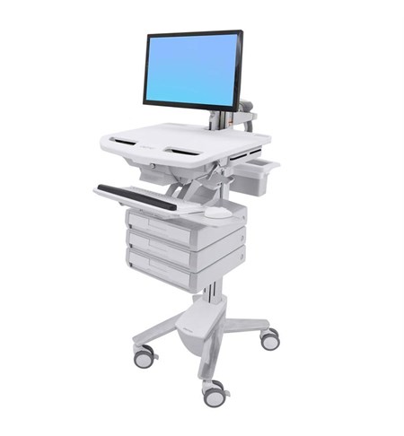 StyleView Cart with LCD Arm, 3 Drawers (1x3) Full-Featured Medical Cart