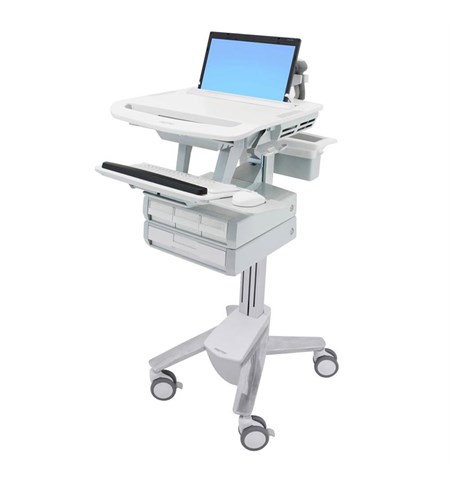 StyleView Laptop Cart, 4 Drawers (3x1+1) Full-Featured Medical Cart