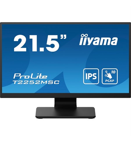 Iiyama ProLite T2252MSC-B2 Computer Monitor, 21.5 Inch, Full HD, Black