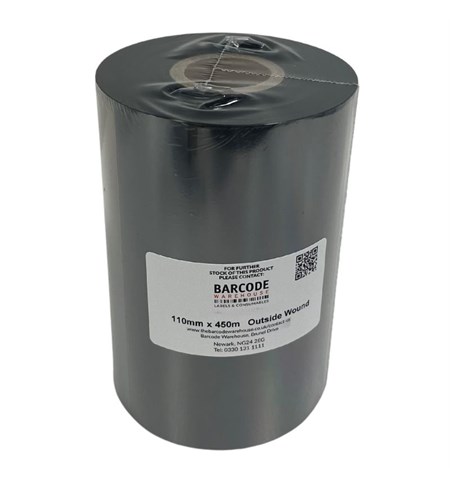 TBWSWR2511045 Industrial Standard Wax Resin Ribbon, 110mm x 450m, 12 Rolls Per Box