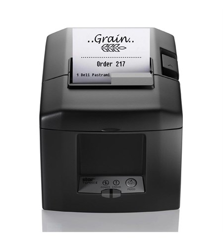 TSP654IISK BI GRY E+U - Linerless Label Printer, Paper Taken sensor, (Req PS60C PSU), Cutter, Bluetooth interface, Grey Case