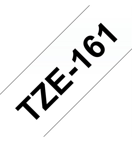 Brother TZe-161 Labelling Tape Cassette - Black on Clear, 36mm wide