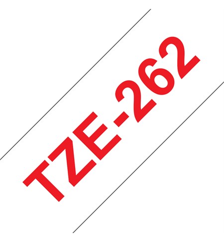 Brother TZe-262 Labelling Tape Cassette - Red on White, 36mm wide