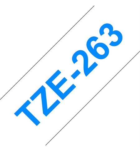 Brother TZe-263 Labelling Tape Cassette - Blue on White, 36mm wide