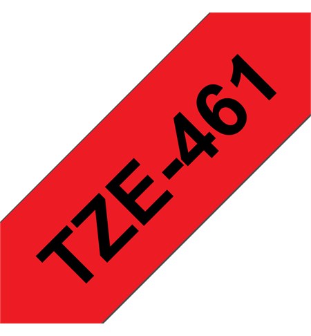 Brother TZe-461 Labelling Tape Cassette - Black on Red, 36mm wide