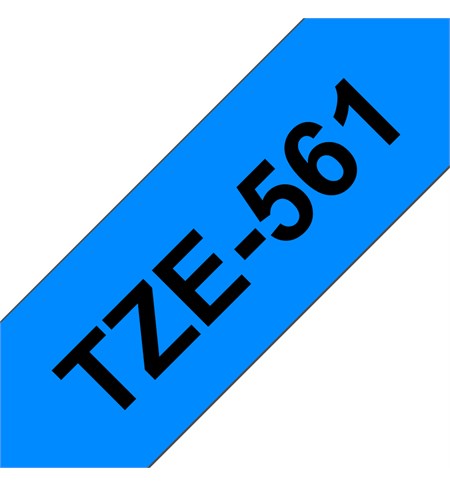 Brother TZe-561 Labelling Tape Cassette - Black on Blue, 36mm wide