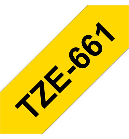 Brother TZe-661 Labelling Tape Cassette - Black on Yellow, 36mm wide