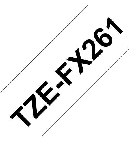 Brother TZe-FX261 Labelling Tape Cassette - Black on White Flexible-ID, 36mm wide