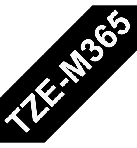 Brother TZe-M365 Matt Laminated Labelling Tape Cassette - White On Black, 36mm wide