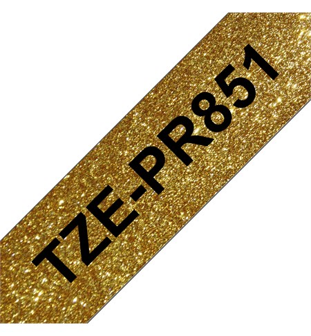 Brother TZe-PR851 Labelling Tape Cassette - Black On Premium Gold, 24mm wide