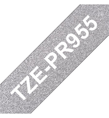 Brother TZe-PR955 Labelling Tape Cassette - White On Premium Silver, 24mm wide
