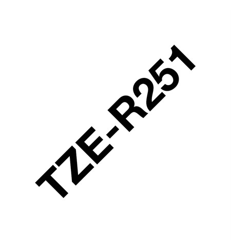 Brother TZe-R251 Ribbon Tape Cassette - Black on White, 24mm wide