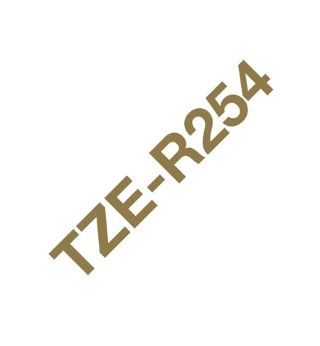 Brother TZe-R254 Ribbon Tape Cassette - Gold on White, 24mm wide