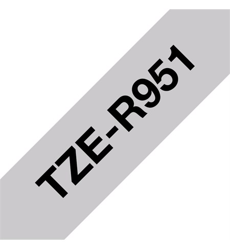 Brother TZe-R951 Ribbon Tape Cassette - Black on Silver, 24mm wide