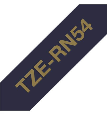 Brother TZe-RN54 Labelling Tape Ribbon- Gold on Navy Blue, 24mm wide