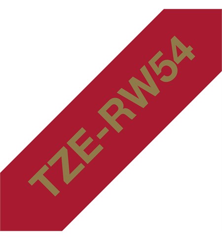 Brother TZe-RW54 Ribbon Tape Cassette - Gold on Wine Red, 24mm wide