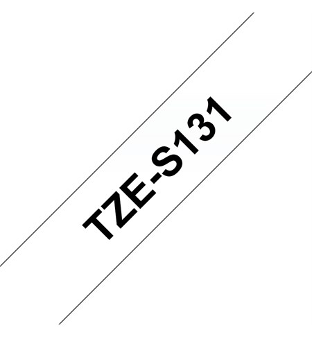 Brother TZe-S131 Labelling Tape Cassette - Black on Clear Strong Adhesive, 12mm wide