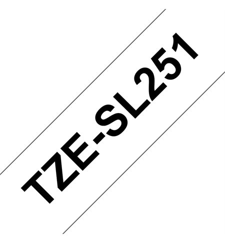 Brother TZe-SL251 Self-Laminating Labelling Tape Cassette - Black on White, 24mm wide