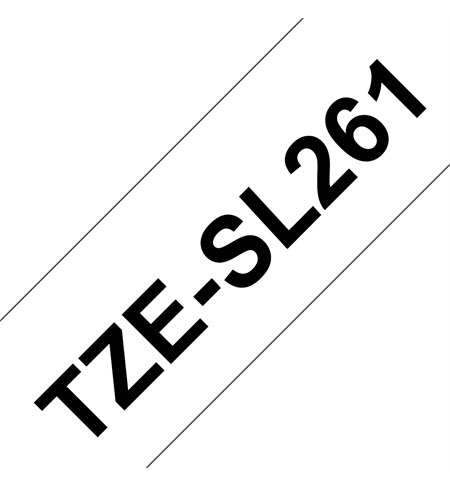 Brother TZe-SL261 Self-Laminating Labelling Tape Cassette - Black on White, 36mm wide