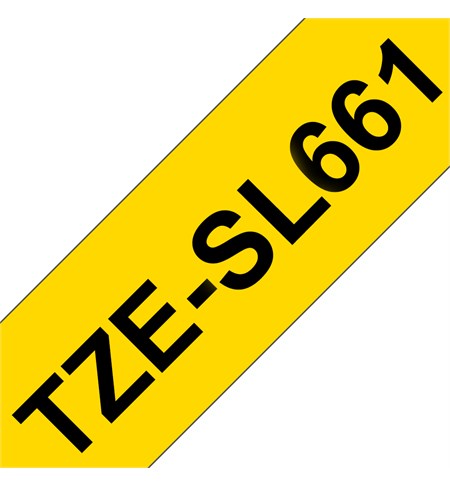 Brother TZe-SL661 Self-Laminating Labelling Tape Cassette - Black on Yellow, 36mm wide