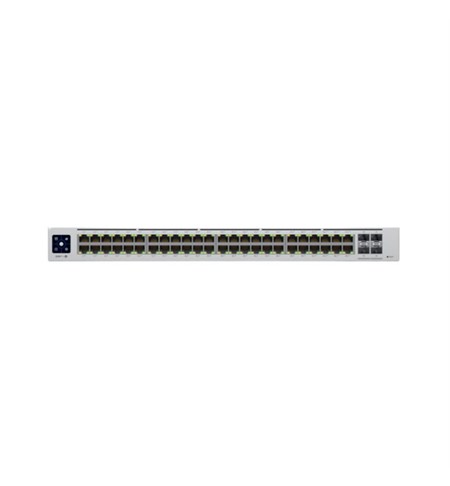 Ubiquiti Switch Pro 48 PoE - Layer 2, 40 GbE, PoE+ RJ45, 8 GbE, PoE++ RJ45, 4 10G SFP+, 1 USP RPS DC input