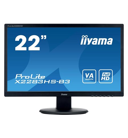 Iiyama Prolite X2283HS-B3 22in non-touch LED-backlit Full HD monitor, VA panel