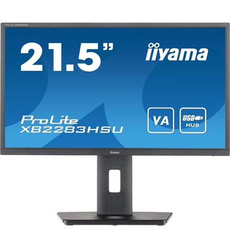 Iiyama ProLite XB2283HSU-B1 Computer Monitor, Height Adjustable Stand, 21.5 Inch, Full HD, Black