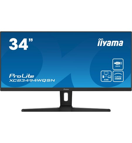Iiyama ProLite XCB3494WQSN-B1 Computer Monitor, 34 Inch, UltraWide Quad HD, Black