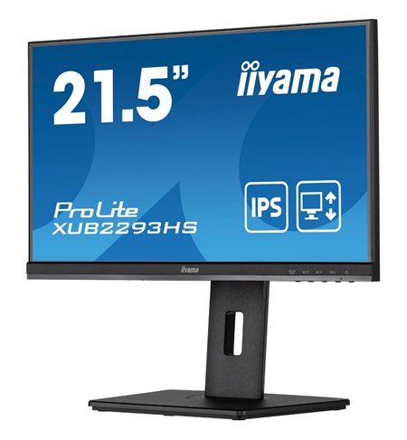 Iiyama ProLite XUB2293HS-B5 IPS Monitor, 21.5 Inch, Full HD, Height-Adjustable Stand