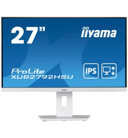 Iiyama ProLite XUB2792HSU-W5 Full HD LED Monitor, 27 Inch, White