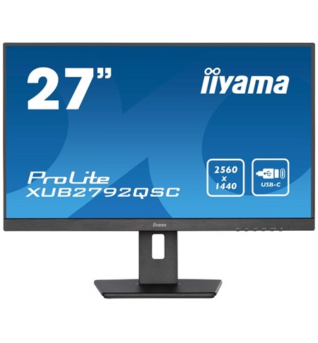Iiyama ProLite XUB2792QSC-B5 LED Monitor, 27 Inch, WQHD, Black
