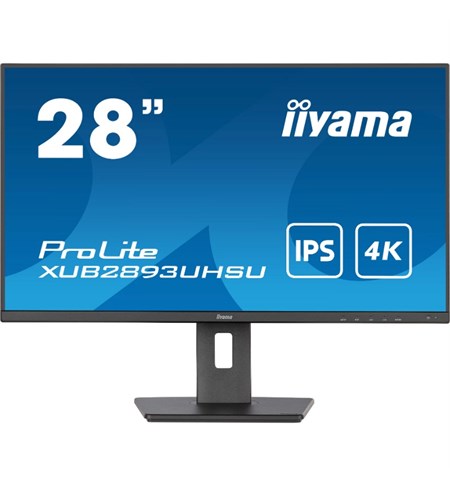 Iiyama ProLite XUB2893UHSU-B5 Computer Monitor, 28 Inch, 4K Ultra HD, Black
