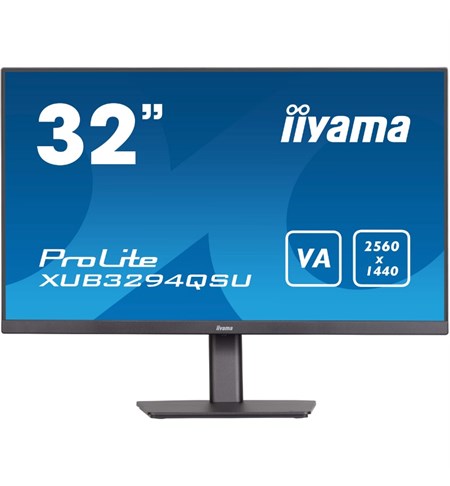 Iiyama ProLite XUB3294QSU-B1 Computer Monitor, 32 Inch, VA Panel/Height Adjustable Stand, WQHD, Black
