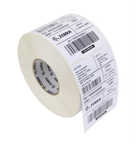 800273-205 Zebra Z-Select 2000T  76 x 51mm Thermal Transfer Paper Label, Coated, Permanent Adhesive, 25mm Core, Perforation