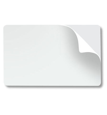 104523-010 - Zebra Premier (PVC) Blank White Cards (Adhesive Backing)