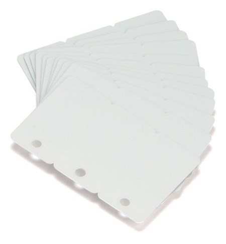 104523-020 - Zebra Premier (PVC) Blank White Cards (Breakaway Key Tags)