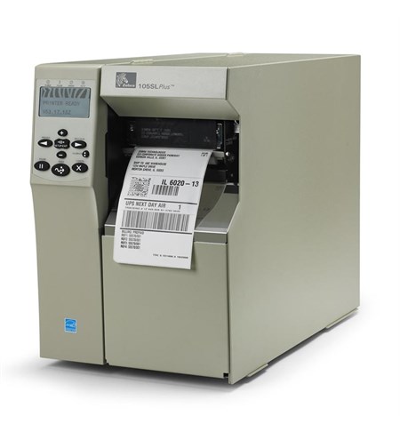 105SLPlus 300dpi printer, Rewind (includes Peel), Zebranet Wireless