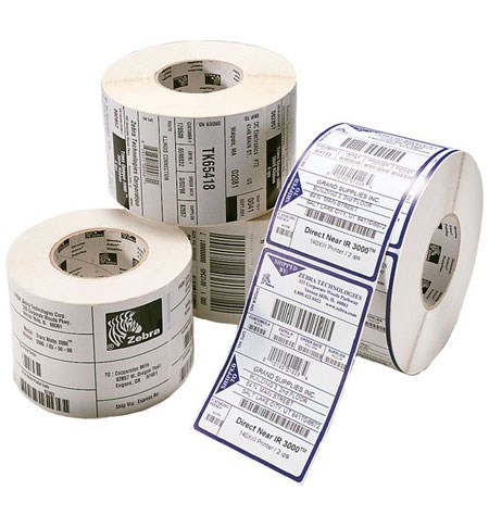 800262-205 Zebra Z-Select 2000D White 57 x 51mm Direct Thermal Paper Label, Coated, Permanent Adhesive, 25mm Core, Perforation